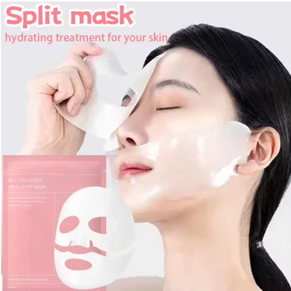 Bio Collagen Face Mask Shrink Pores Deep Hydrating Moisturizing Split Mask Firming Nourish Brighten Facial Skin Care