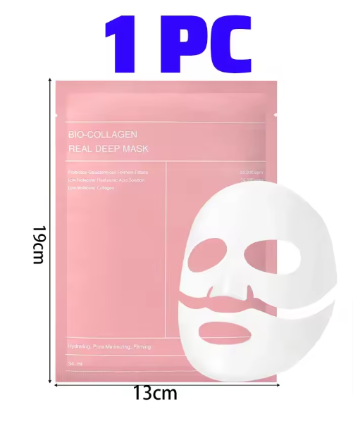 Bio Collagen Face Mask Shrink Pores Deep Hydrating Moisturizing Split Mask Firming Nourish Brighten Facial Skin Care