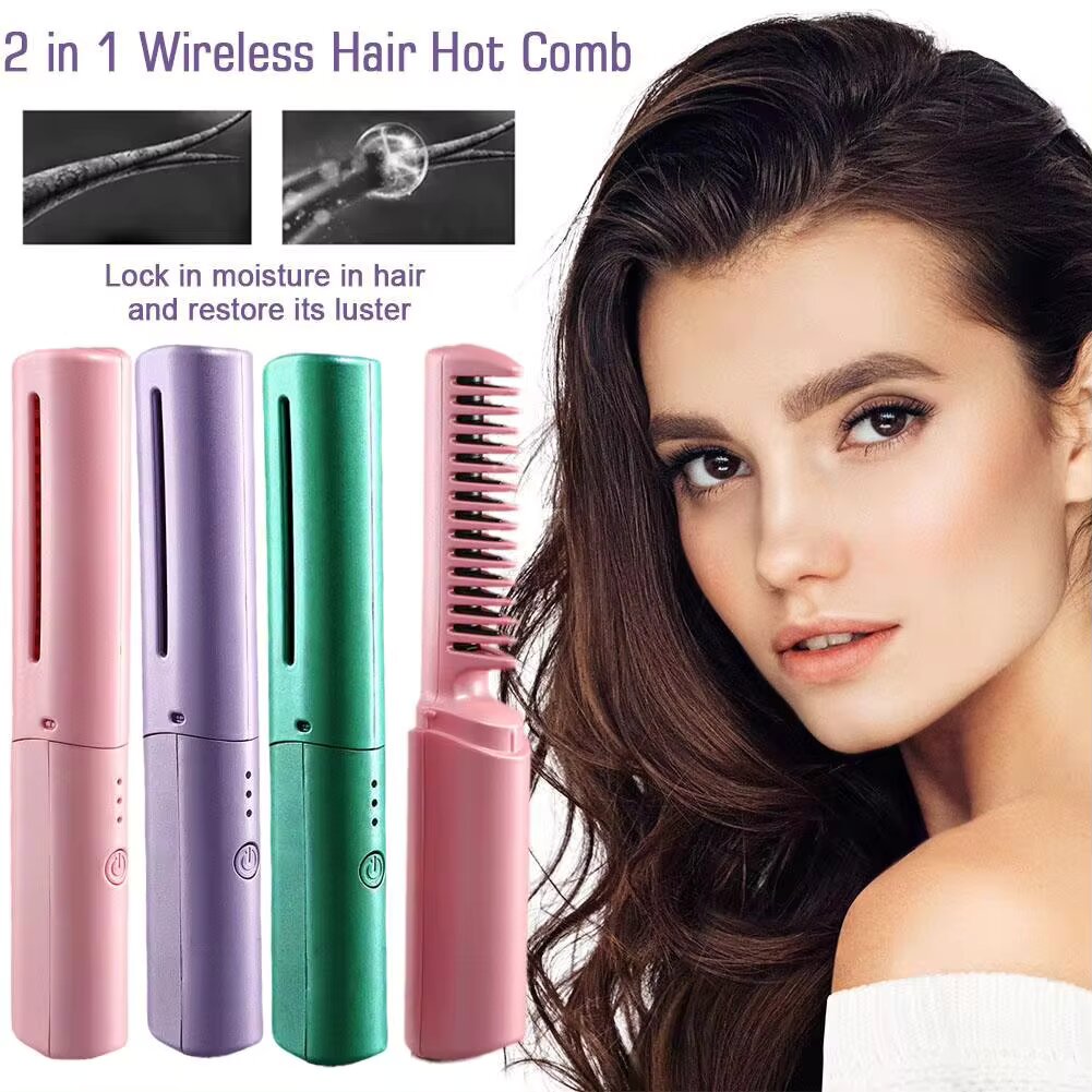 2In1 Wireless Hair Hot Comb Mini