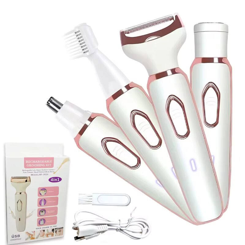 4 in 1 Electric Razor for Women Shaver Lady Shaver Body Hair Trimmer
