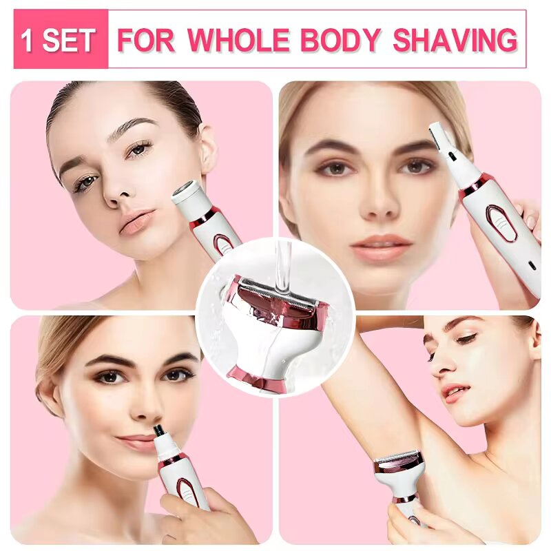 4 in 1 Electric Razor for Women Shaver Lady Shaver Body Hair Trimmer