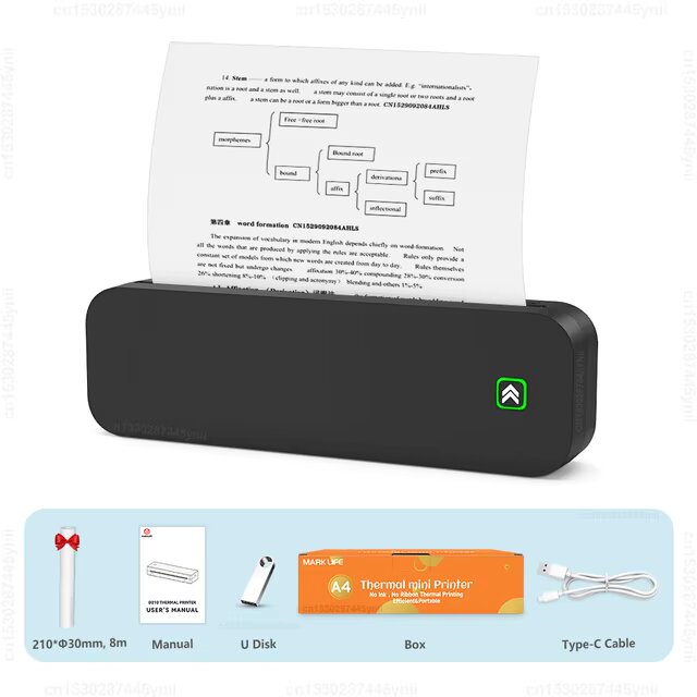 A4 Thermal Printer Portable Inkless A4 Paper Printer Wireless Bluetooth PDF Document Photo Print Machine Tattoo Stencil Printer