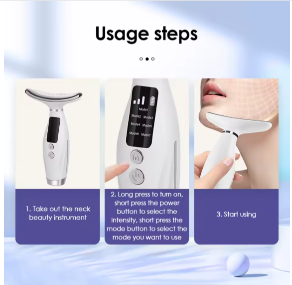Neck Face Beauty Device Vibration Massage for Face and Neck Personal Ccare Skindion Home Use Beauty Device Face Lifting Machine