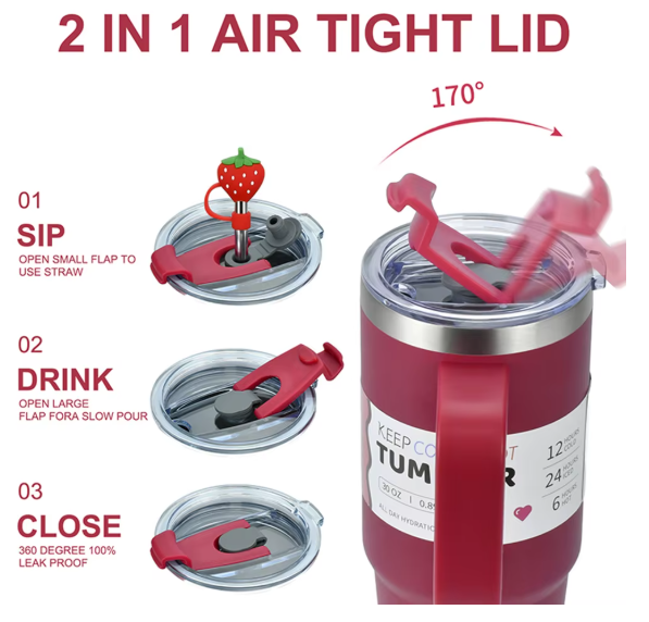 40OZ Stainless Steel Tumbler Large Capacity Thermal Bottle