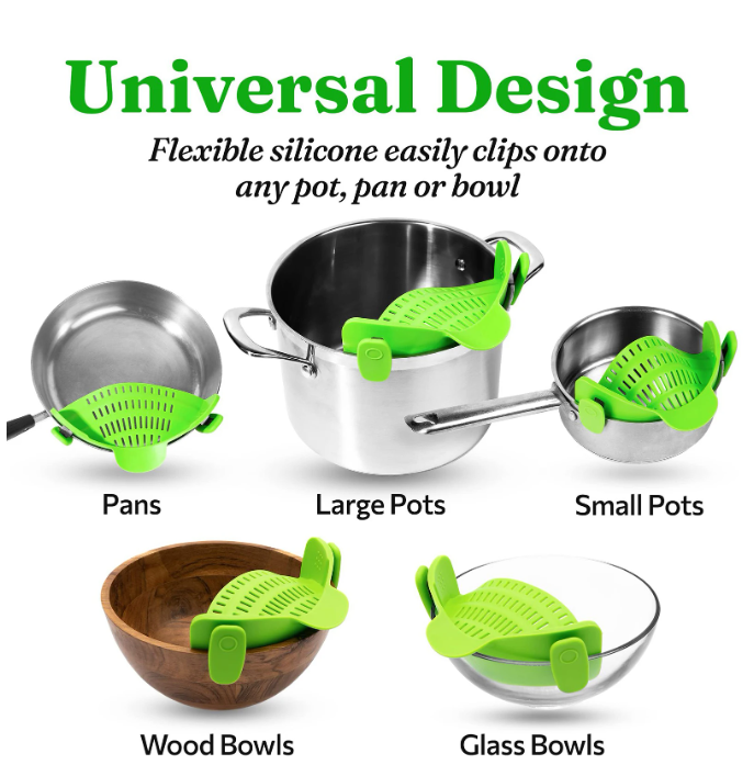 Silicone Kitchen Strainer Clip is the perfect kitchen tool