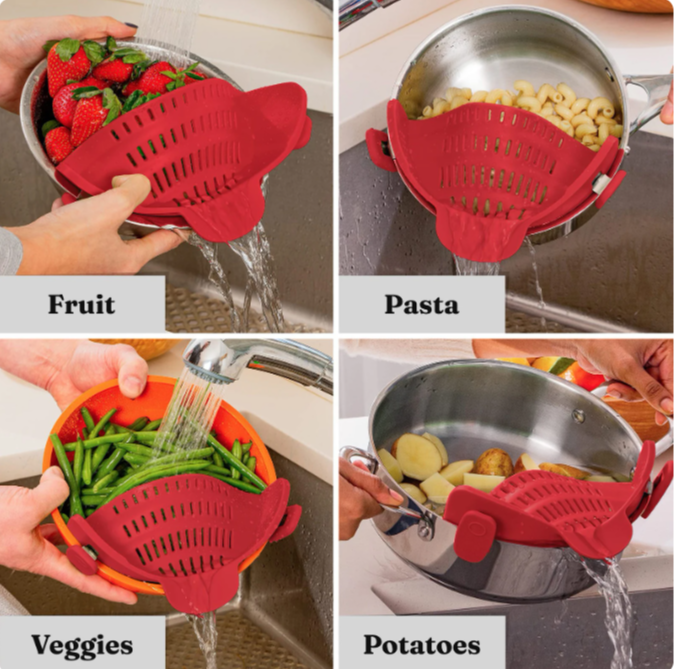 Silicone Kitchen Strainer Clip is the perfect kitchen tool