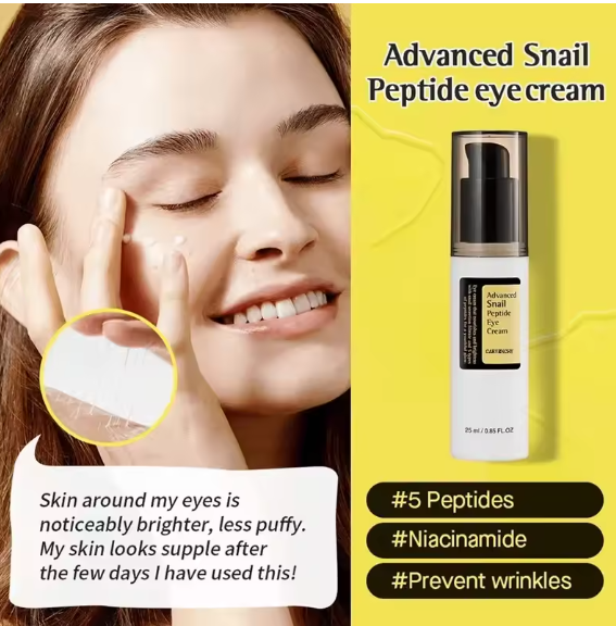Advanced Snail Peptide Eye Cream 25ml, Snail Secretion Filtrate 72%, Anti-aging Nourish, Improve Wrinkles