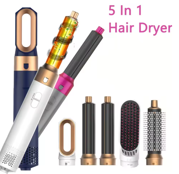 Professional Air Hair Styler 5 In 1 Hair Curling Straightening Hair Drying 1000W Hot Air Brushes