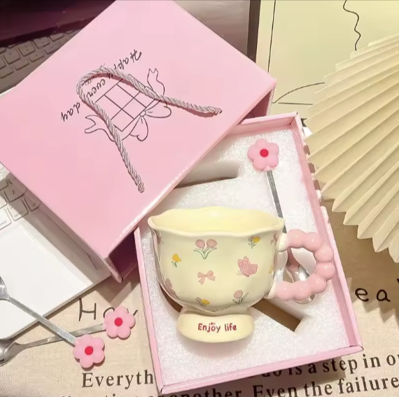 Ceramic Coffee Mug With Spoon