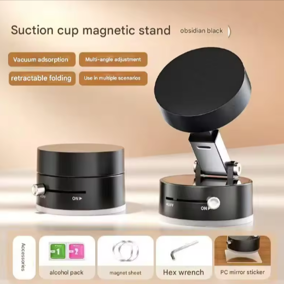 Vacuum adsorption magnetic car mobile phone holder