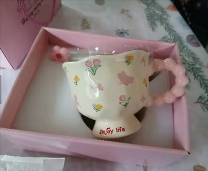 Ceramic Coffee Mug With Spoon