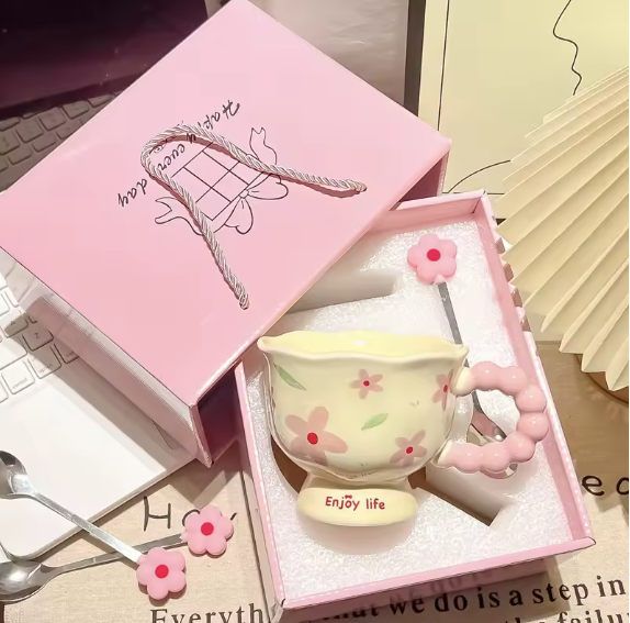 Ceramic Coffee Mug With Spoon