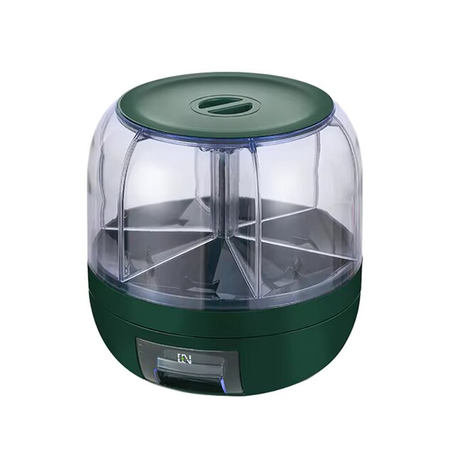 6 Grids Rice and Grain Storage Container, 360° Rotating Cereal Food Dispenser Dry Food Sealed Grains Cans