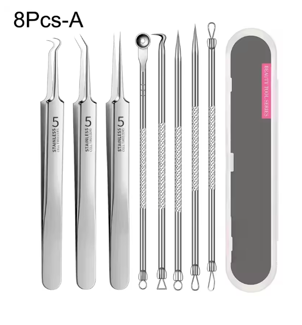 Ingrown Hair Tweezers Acne Blackhead Removal Needles Black Dots Cleaner Deep Cleansing Pore Cleaner Face Skin Care Tools
