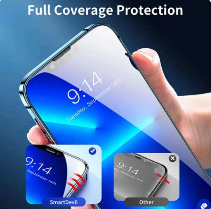 4PCS 60D Full Cover Protective Glass For IPhone